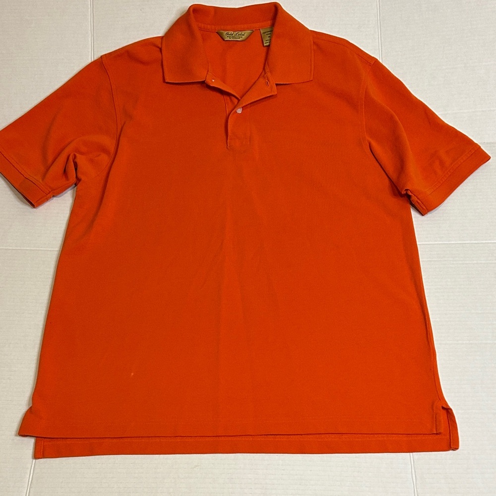 Gold Label Roundtree & Yorke Sz Medium pumpkin Orange Polo Shirt. Performance.